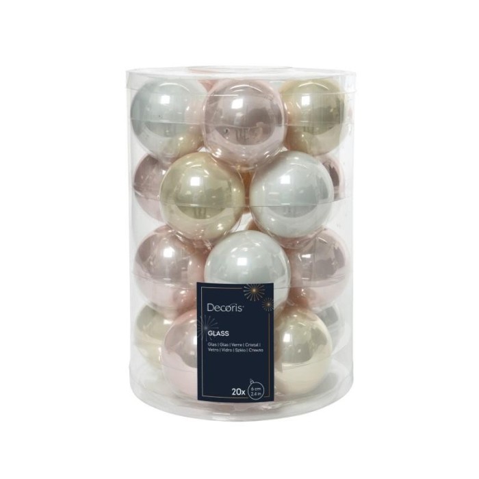 SFERA VETRO D.6CM MIX ROSA BIANCO